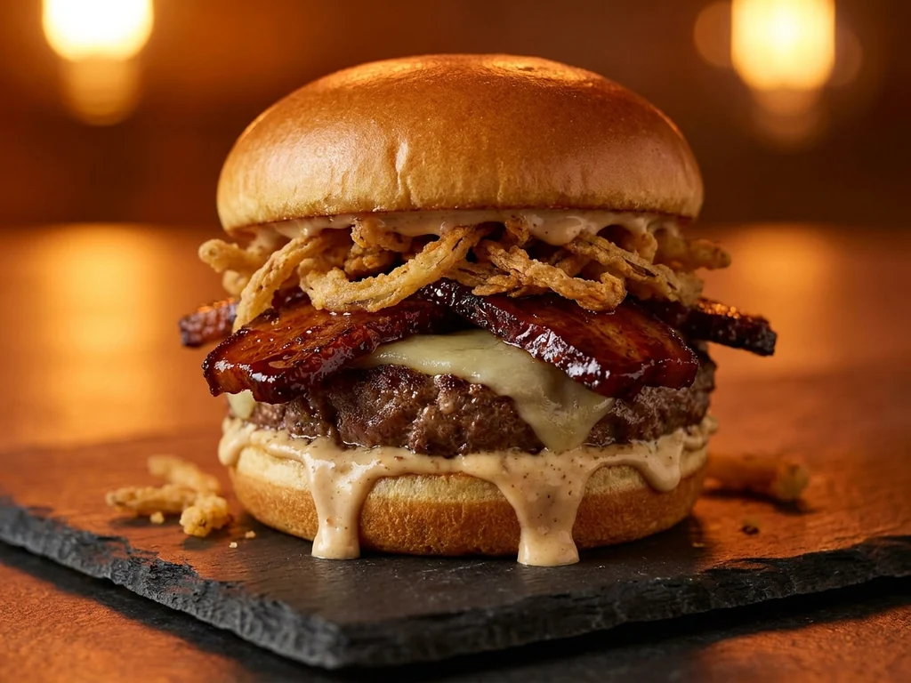 Argos: 180 g de vaca Simmental madurada, parmesano, bacon ahumado, mayonesa trufada y…
